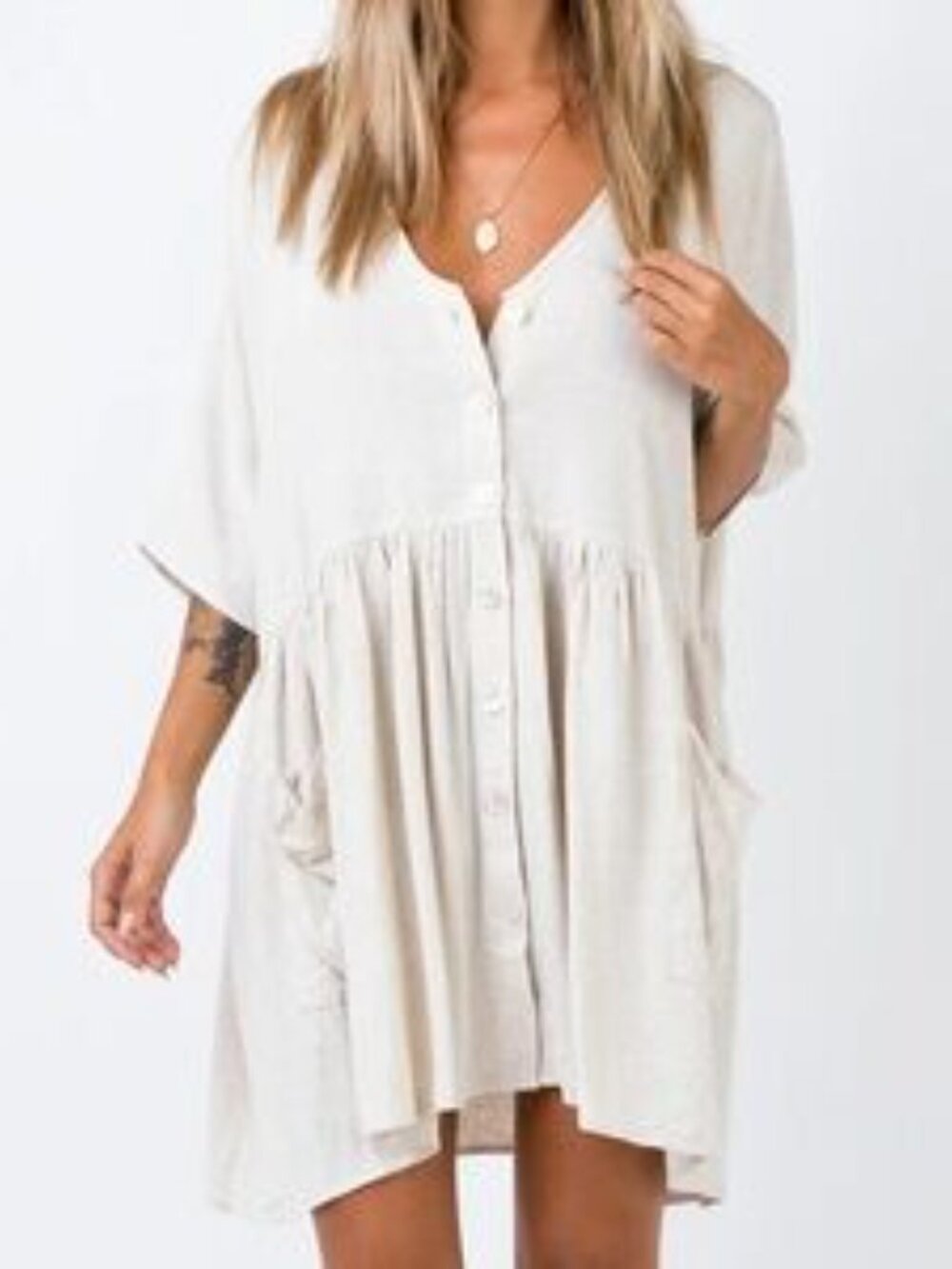 Princess Polly the Sandy mini dress in natural XS/S